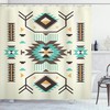 Soft Yellow Ethnic Motifs Illustration Of A Zigzags Design Drawing Printed Art Shower Curtain