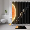 Solar System Sky Stars Shower Curtain with Matching Bathroom Mat for a Space-Themed Bathroom
