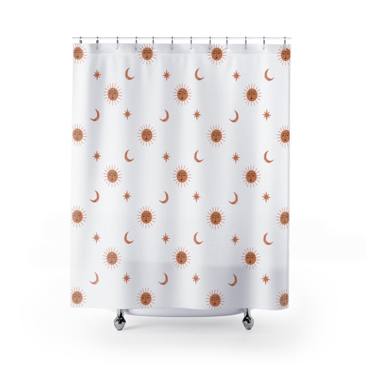 Sonne & Mond auf weiƒÅ¸em Duschvorhang with Unique Shower Curtains for Your Bathroom