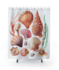 Soothing Seashell Harmony Nature Decorative Shower Curtain for Your Bathroom