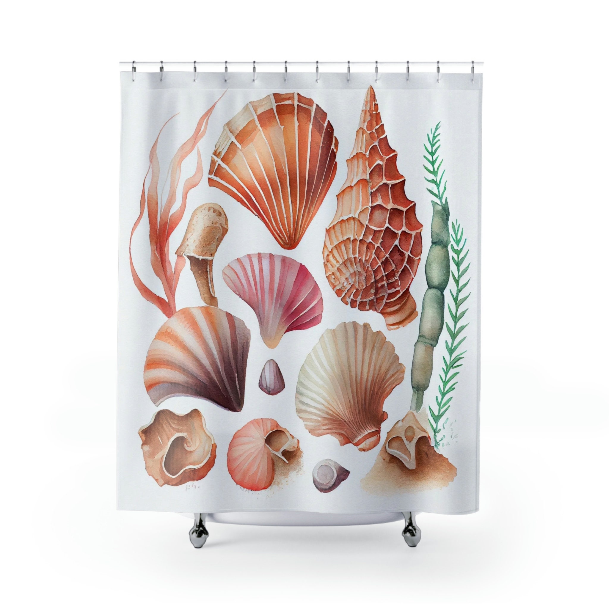 Soothing Seashell Harmony Nature Decorative Shower Curtain for Your Bathroom