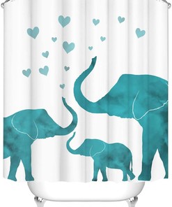 Sophisticated Animal Prints: Elephant Love Shower Curtain for Modern Bathroom Decor