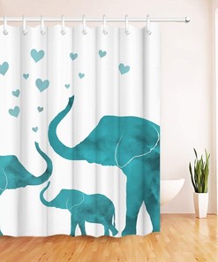 Sophisticated Animal Prints: Elephant Love Shower Curtain for Modern Bathroom Decor