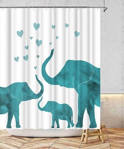 Sophisticated Animal Prints: Elephant Love Shower Curtain for Modern Bathroom Decor