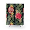Sophisticated Black, Red, Pink, Green and Yellow Flower Shower Curtain for Chic Bathroom Decor