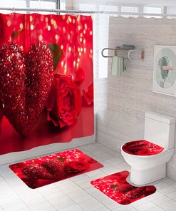 Sophisticated and Mysterious Red Flower Crown Skull Rose Shower Curtain for Your Bathroom