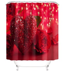 Sophisticated and Mysterious Red Flower Crown Skull Rose Shower Curtain for Your Bathroom