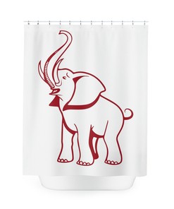 Sorority Inspired Red Elephant Shower Curtain for Animal Lovers