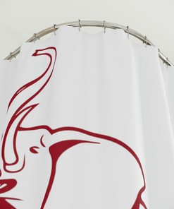 Sorority Inspired Red Elephant Shower Curtain for Animal Lovers