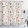 South American Animal Guanaco And Cactus Shower Curtain With Hand Drawn Elements And Pattern
