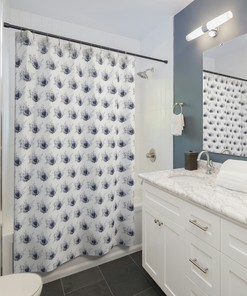 Southern Blue Floral Decorative Shower Curtain Matching In-Store for Your Bathroom