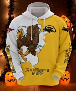 Southern Miss Golden Eagles All Over Print Hoodie - 3D Mascot Printed Gifts For Fans