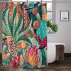 Southwest Birds and Blooms Shower Curtain - Decorative Cloth with Colorful Desert Theme
