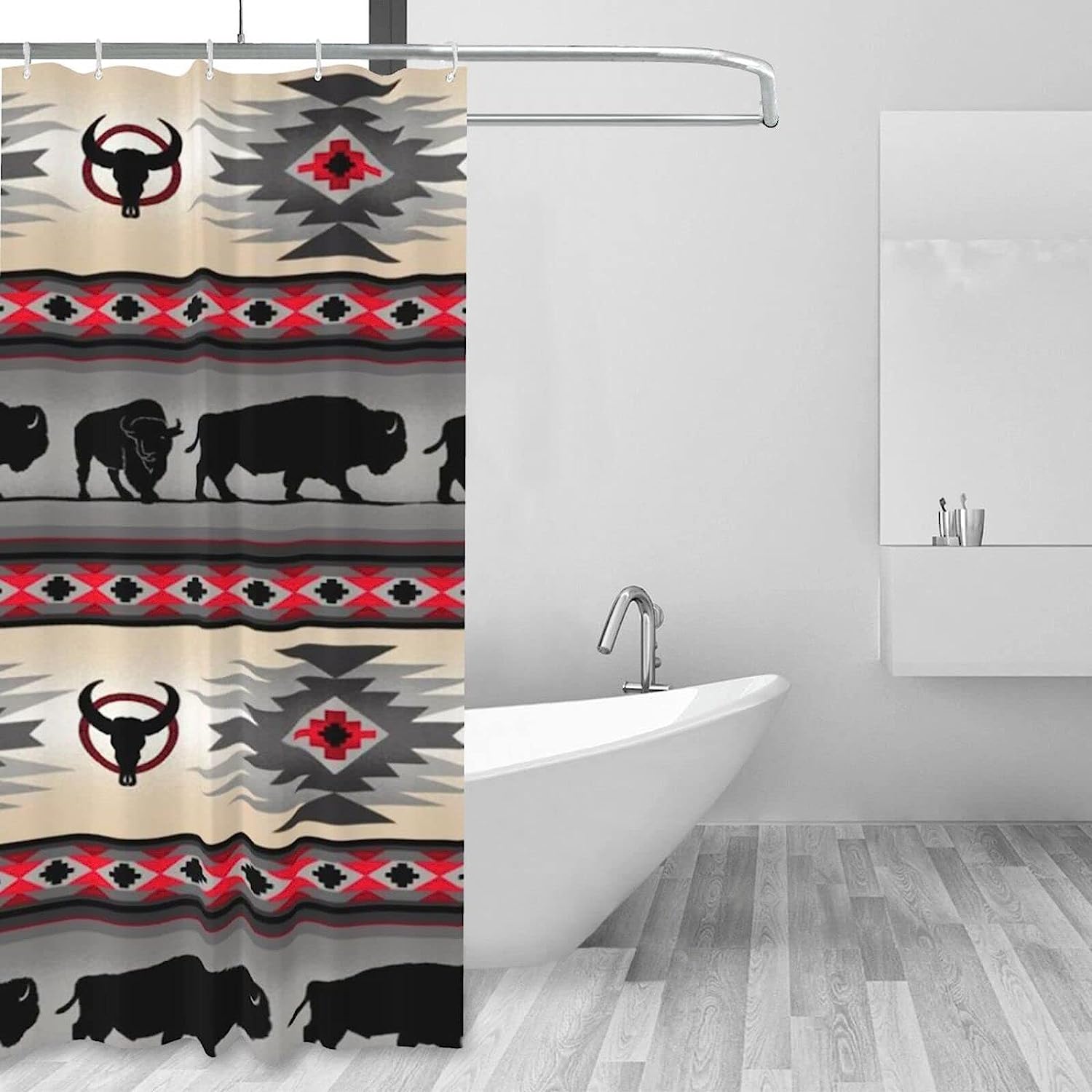 Southwest Bison Shower Curtain for a Rustic Western Feel