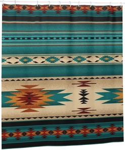 Southwest Native American Pattern Shower Curtain For Ethnic Bathroom Decor.