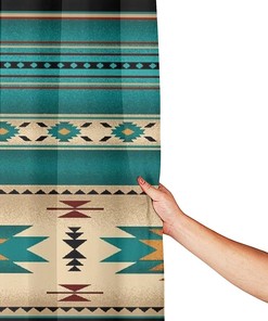 Southwest Native American Pattern Shower Curtain For Ethnic Bathroom Decor.