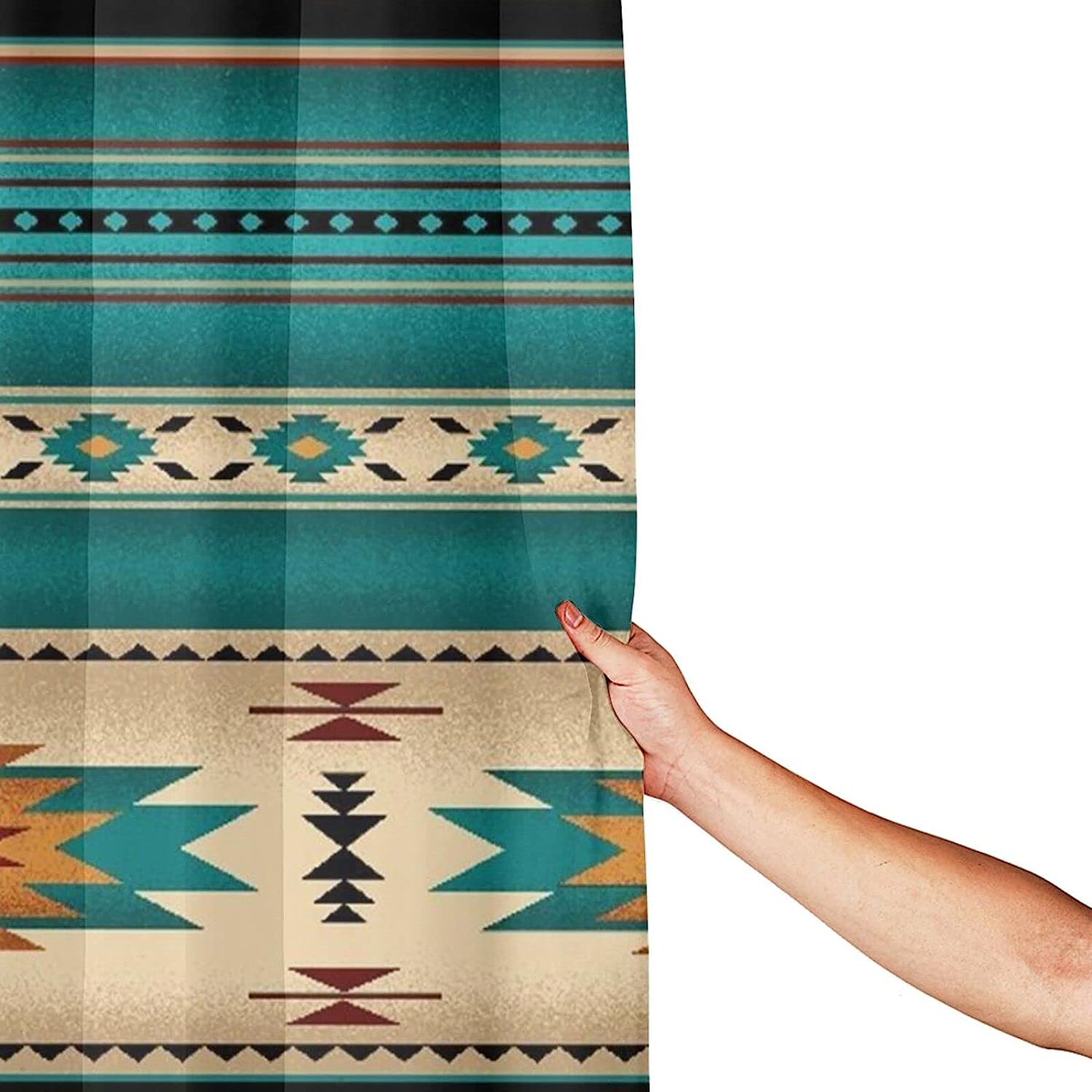 Southwest Native American Pattern Shower Curtain For Ethnic Bathroom Decor.