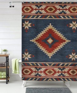 Southwest Native American Shower Curtain - Add a Western Touch to Your Bathroom Decor with Arrow Design
