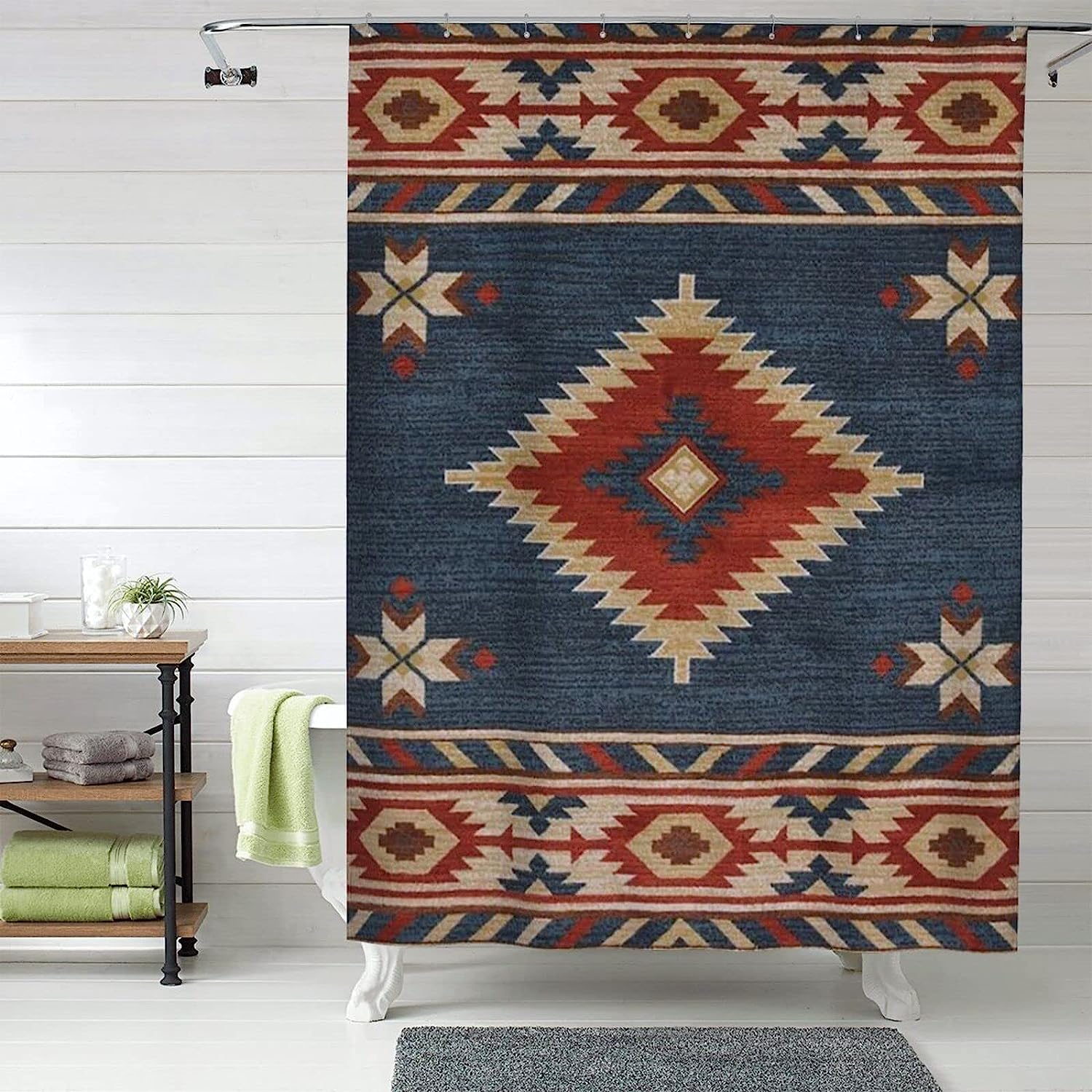 Southwest Native American Shower Curtain - Add a Western Touch to Your Bathroom Decor with Arrow Design