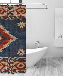 Southwest Native American Shower Curtain - Add a Western Touch to Your Bathroom Decor with Arrow Design