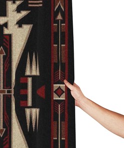 Southwest Native American Shower Curtain - Waterproof Bathtub Curtain with Cross Arrows and Tribal Design