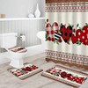 Southwest Red Roses Love Heart Shower Curtain | Valentine's Day Wooden Bathroom Decor