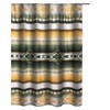 Southwest Striped Shower Curtain, Yellow and White Bathroom Decor 
