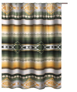 Southwest Striped Shower Curtain, Yellow and White Bathroom Decor