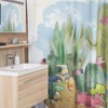 Southwest Watercolor Cacti in Pots, Agave Plants & Lizards Shower Curtain