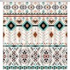 Southwestern Abstract Aztec Shower Curtain, Vintage Geometric Design Fabric,