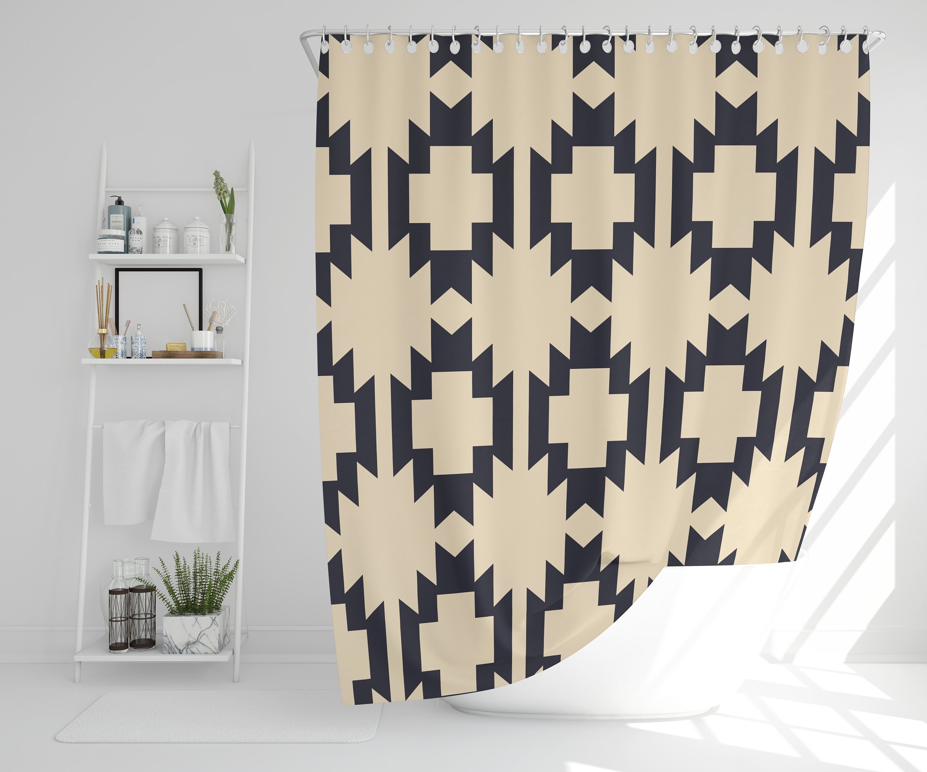 Southwestern Art Shower Curtain For Mid Century Modern Bathroom Decor