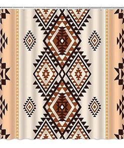 Southwestern Aztec Shower Curtain Native American Ethnic Navajo Abstract Print