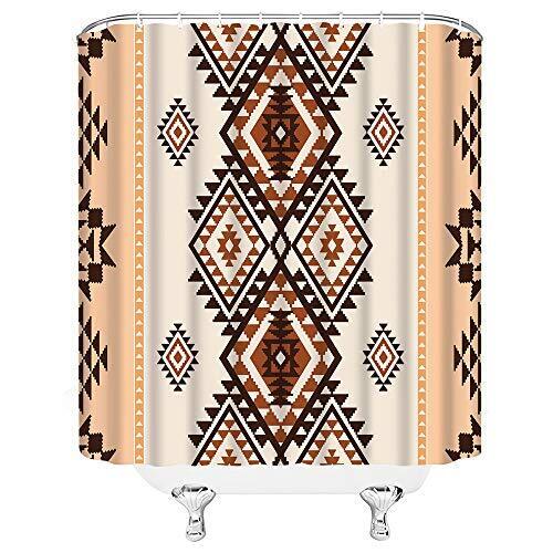 Southwestern Aztec Shower Curtain Native American Ethnic Navajo Abstract Print - Image 2