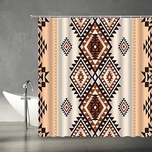 Southwestern Aztec Shower Curtain Native American Ethnic Navajo Abstract Print - Image 3