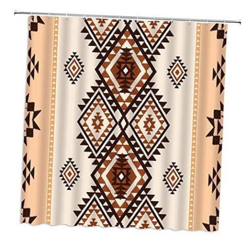 Southwestern Aztec Shower Curtain Native American Ethnic Navajo Abstract Print - Image 4