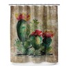 Southwestern Desert Cactus Shower Curtain for Rustic Bathroom Decor 