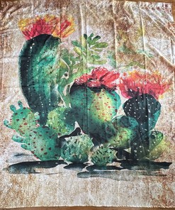 Southwestern Desert Cactus Shower Curtain for Rustic Bathroom Decor