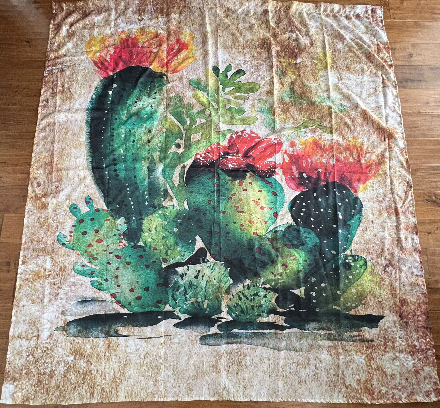 Southwestern Desert Cactus Shower Curtain for Rustic Bathroom Decor