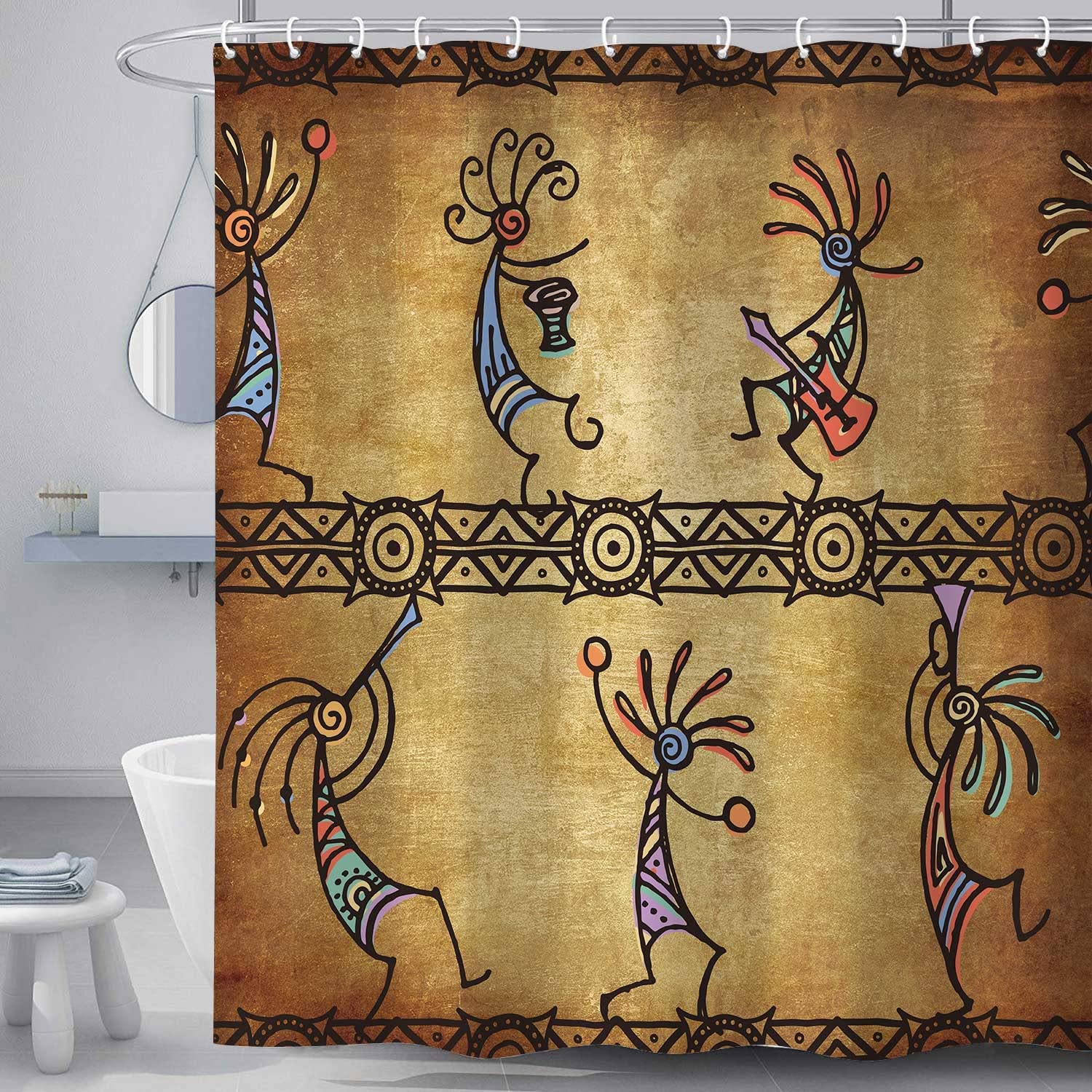 Southwestern Kokopelli Shower Curtain For Native American Decor - Image 3
