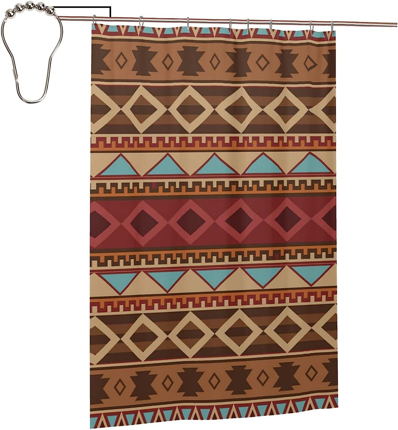 Southwestern Native American Aztec Shower Curtain - Ethnic Bathroom Decor