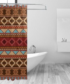 Southwestern Native American Aztec Shower Curtain - Ethnic Bathroom Decor