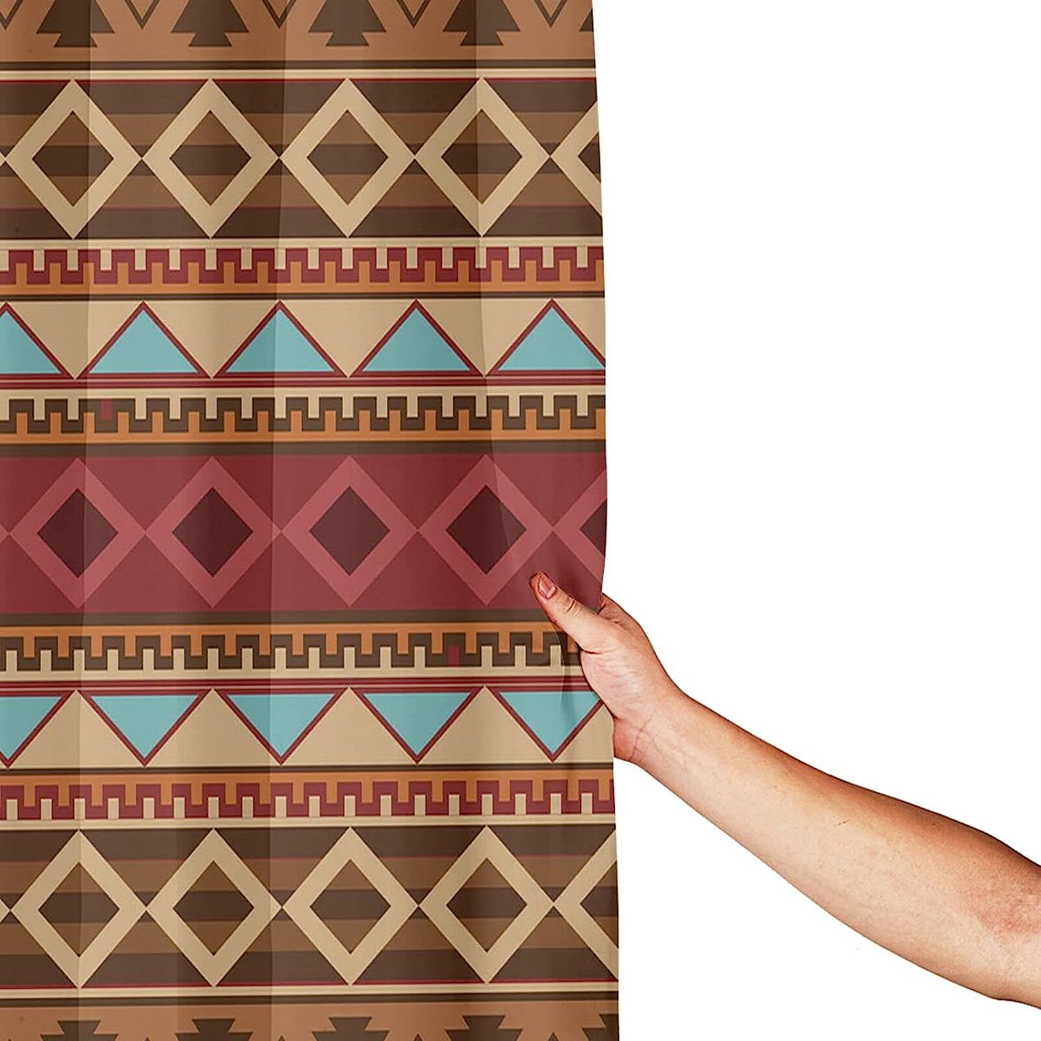 Southwestern Native American Aztec Shower Curtain - Ethnic Bathroom Decor