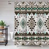Southwestern Native American Aztec Shower Curtain, Vintage Bathroom Decor with Tribal Pattern