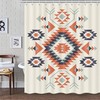 Southwestern Native American Bohemian Shower Curtain, Navajo Tribal Bathroom Decor with Waterproof Fabric