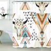 Southwestern Native Trible Bull Skull Bohemian Shower Curtain for Western Bathroom