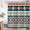 Southwestern Navajo Aztec Fancy Weave Shower Curtain Set For Tribal Tribal Boho Bathroom Decor