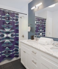 Southwestern Print Shower Curtain For Rustic Bathroom
