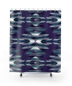 Southwestern Print Shower Curtain For Rustic Bathroom