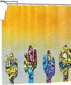 Southwestern Style Cactus Shower Curtain, Waterproof Bathroom Curtain For Home Hotel Decor With Unique Shower Curtains