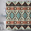 Southwestern Tribal Aztec Shower Curtain With American Native Ethnic Geometric Western Boho Design